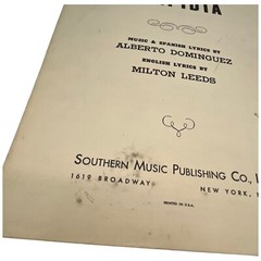 Perfidia 1941 Vintage Sheet Music Alberto Dominguez Milton Leeds Spanish English
