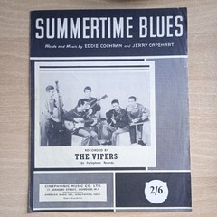 THE VIPERS – SUMMERTIME BLUES ORIG SHEET MUSIC