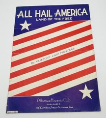 All Hail America Land of the Free Vintage Sheet Music Patriotic 1940 USA WWII