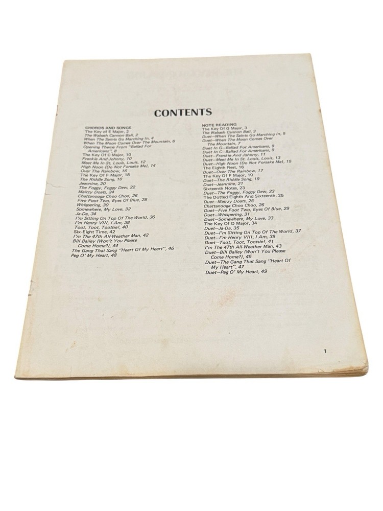 VTG 1970 Chords & Songs Organ Instruction Songbook Robbins Music No Cover