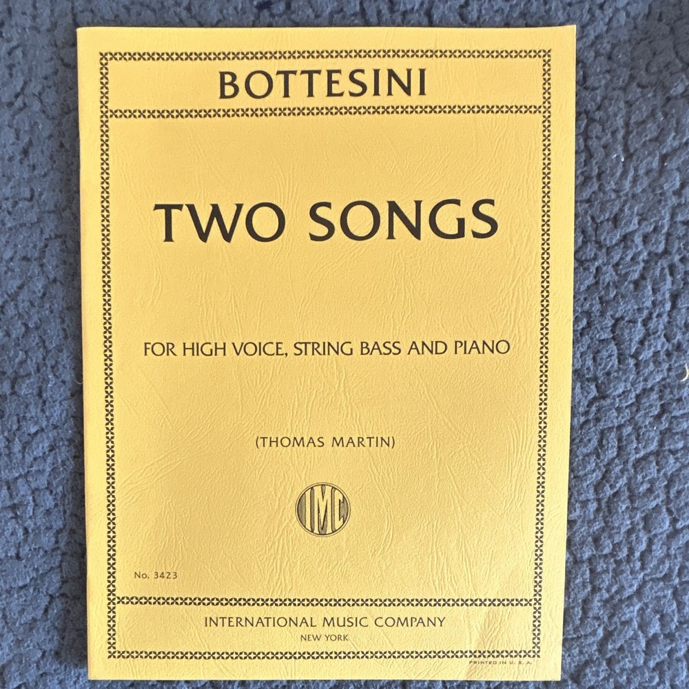 International Music Company Bottesini Two Songs High Voice/Bass/Piano Sheet 3423