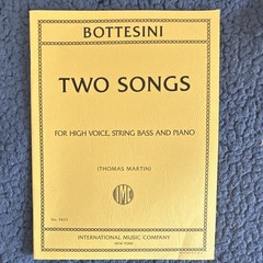 International Music Company Bottesini Two Songs High Voice/Bass/Piano Sheet 3423