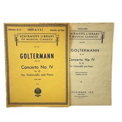 Goltermann Op 65 Concerto No IV in G Violincello and Piano Vintage Sheet Music