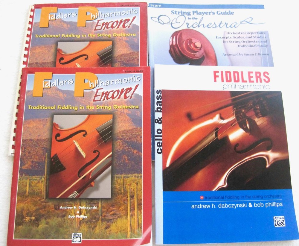 Set 4 String Player Orchestra Fiddlers Philharmonic Encore Cello Bass Teachers