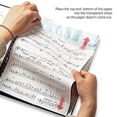 Sheet Music Folder (Pack, Black) – 40 Sleeves Display 80 Pages Spiral Binder 3