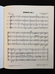 Guitar Quartet Sheet Music – Telemann Sonata in C – Full Score & Parts DO15