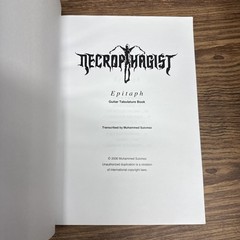 Necrophagist Epitaph Guitar Tabulature Book ~ VERY RARE