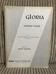 Gloria Antonio Vivaldi Solo Voices Mixed Chorus Orchestra Vocal Score Songbook