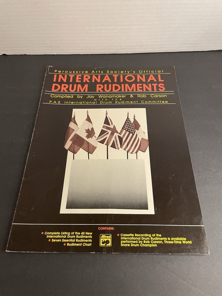 Vintage International Drum Rudiments Percussion Book Alfred