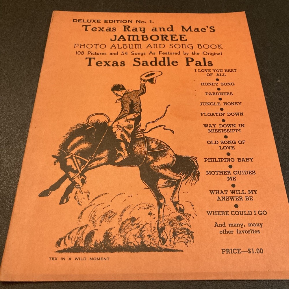 1940’s Texas Ray And Mae’s Jamboree Photo Album Song Book Western Music Orange