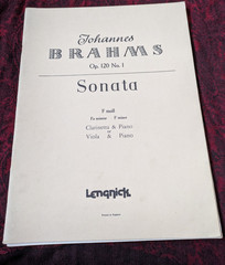Brahms Sonata Viola/Clarinet & Piano F minor Op120 No1 Lengnick Great Condition