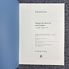 Grieg Sonata for Piano and Violin in C Minor Op 45 Sheet Music Urtext G Henle