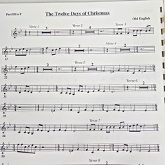 28 Christmas Carols for French Horn Quartet Parts I to IV in F Music Book Scores