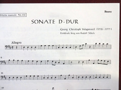 Vintage « Sonate D-Dur » for flute and Basso continuo by Wagenseil