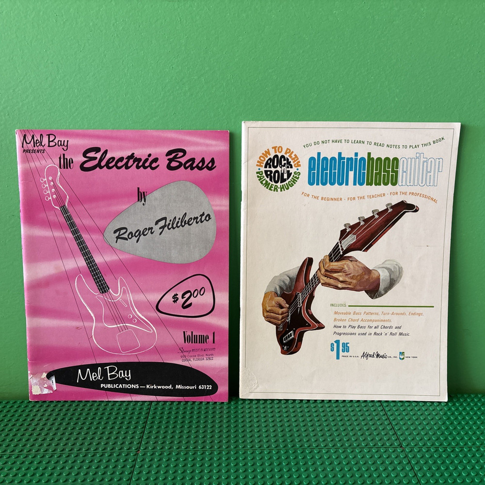 ELECTRIC BASS GUITAR MUSIC BOOK LOT MEL BAY ROGER FILIBERTO HUGHES ROCK N ROLL
