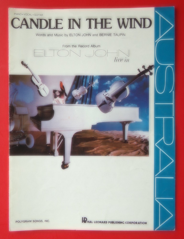 Candle In The Wind Sheet Music Elton John Piano Vocal Guitar Australia US SELLER