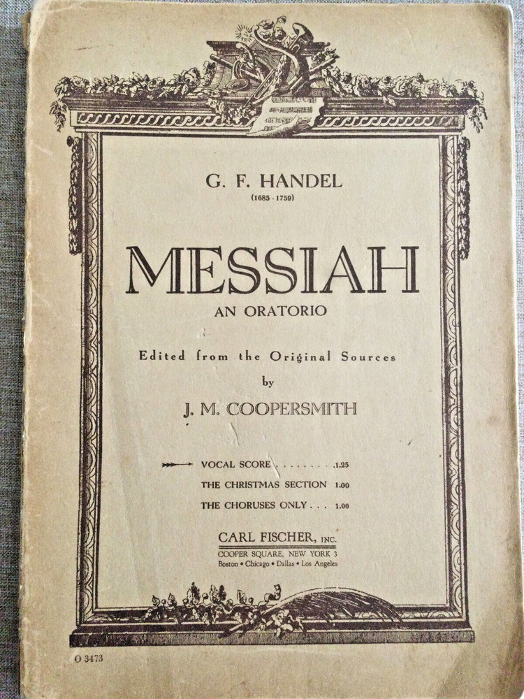 CHORAL MUSIC – VINTAGE G.F. HANDEL « MESSIAH » (1947) -ed. J.M. COOPERSMITH