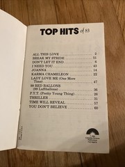 Top Hits of 1983 Sheet Music Book Vocal Piano Guitar 80s Pop Rock Clarinet