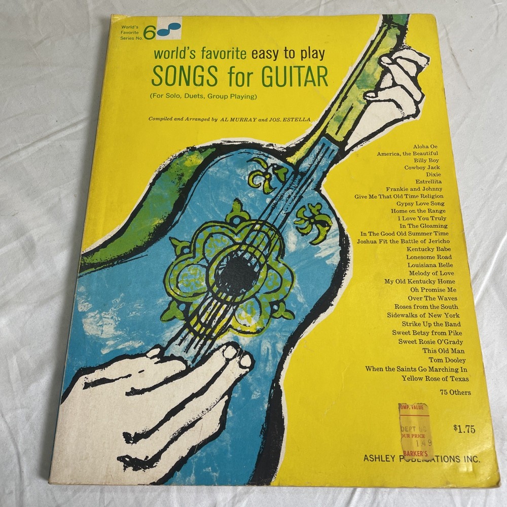 World&rsquo;s Favorite Easy to Play Songs for Guitar Sheet Music Book No 6 Vintage