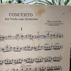 Bela Bartok Viola Concerto Viola and piano Boosey and hawkes 1949
