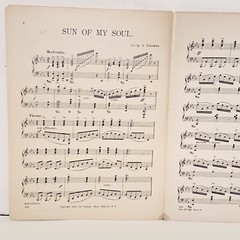 Antique 1901 Sabbath Echoes Sun Of My Soul Piano Organ Sheet Music