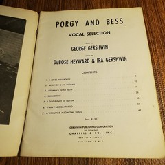 Porgy and Bess Vocal Selection Gershwin Songbook Chappell 1950s