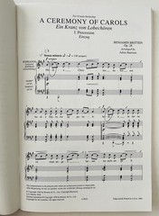A Ceremony of Carols Benjamin Britten Choral Music Book SATB Harp or Piano 1994