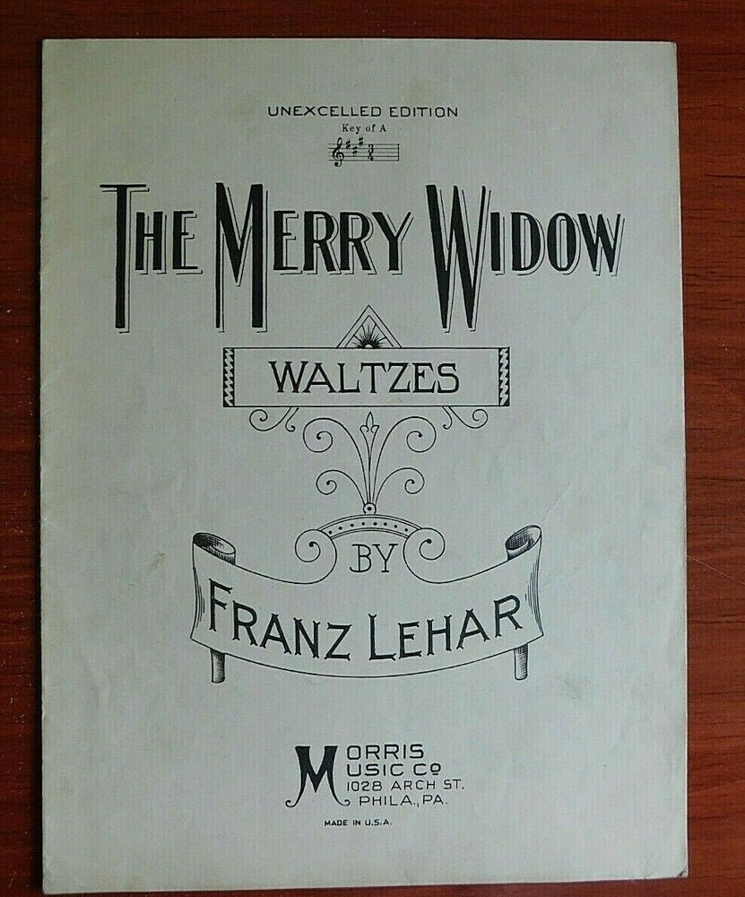 The Merry Widow: waltz by Franz Lehar – 1908 Piano sheet music in A