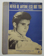 Ricky Nelson Never Be Anyone Else But You 1958 Sheet Music