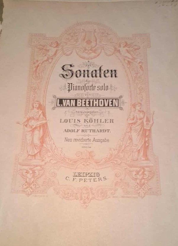 Beethoven Sonaten Edition Peters Louis Kohler Adolf Ruthardt 6253/54 VTG sheet