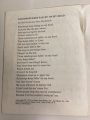Raindrops Keep Fallin&rsquo; On My Head – 1969 Piano Vocal Sheet Music – Movie Tie-In