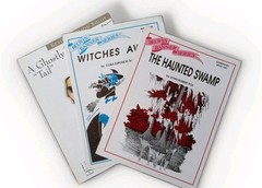 Lot of 3 Halloween Elementary Piano Solo Sheet Music, FJH Music, Belwin Banner