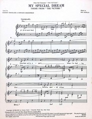 My Special Dream Sheet Music The Victors Theme Song 1963 Film British UK