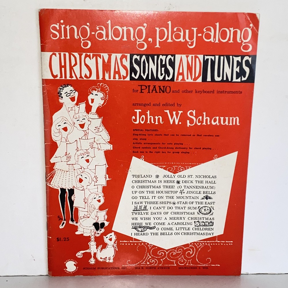 Vintage 1959 Sing Along Play Along Christmas Songs and Tunes Sheet Music Book