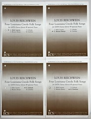 Four Louisiana Creole Folk Songs Louis Reichwein SATB Chorus Piano Sheet Music
