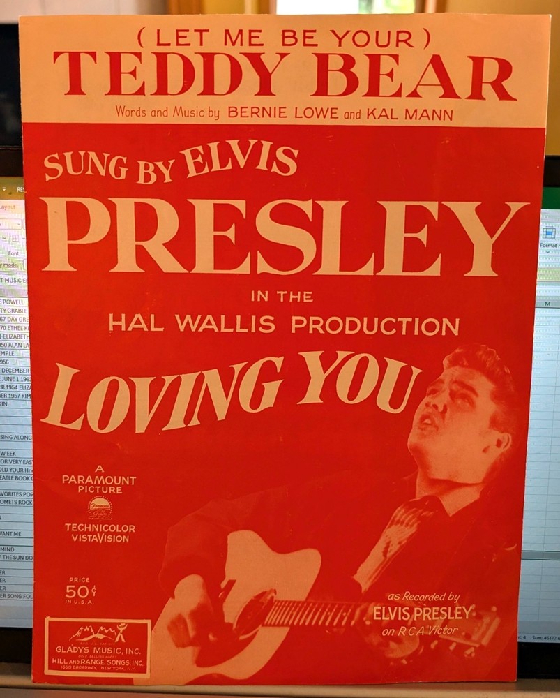 TEDDY BEAR Elvis Sheet Music Copyright 1957