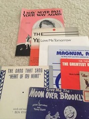 9 Pieces of Vintage Sheet Music Variety 1920s – 1980s. Piano -Band