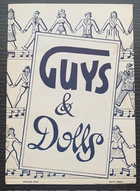 1963 GUYS&DOLLS MUSICAL SCORE BOOK U.S.ARMY GARRISON VERONA ITALY W/TICKET STUBS