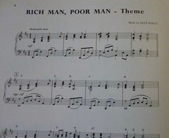 RICH MAN POOR MAN ABC-TV Sheet Music 1976 Piano Solo Peter Strauss NOLTE Asner