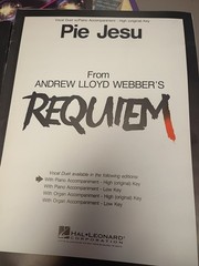 Andrew Lloyd Webber&rsquo;s « Pie Jesu » Requiem Sheet Music Piano Both Low/High Key