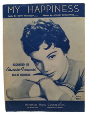 My Happiness Sheet Music Connie Francis Piano Voice 50s Rock N Roll Pop F4G