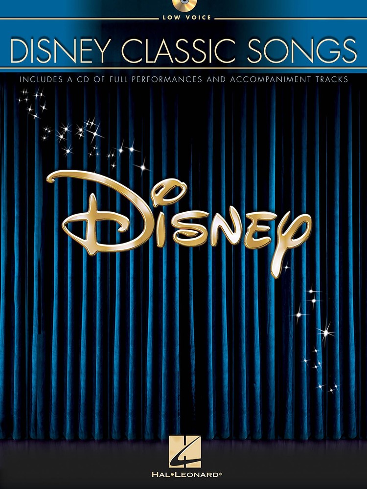 Disney Classic Songs for Low Voice Vocal Sheet Music Hal Leonard Book CD Pack