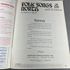 Folk Songs of the North by John W Schaum 1961 Vintage Piano Songbook