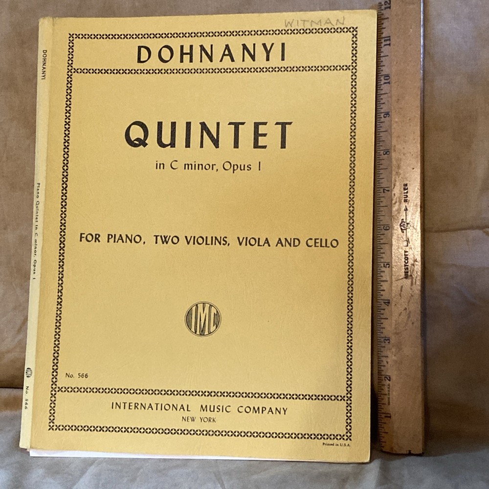 Dohnanyi Piano Quintet, Piano, 2 Violins, Viola, Cello
