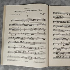 1963 Jean Absil Sonate Op.115 Alto Saxophone & Piano Music Lemoine Vintage Score