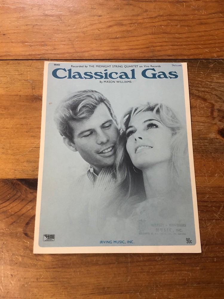Classical Gas sheet music Mason Williams Midnight String Quartet 1968