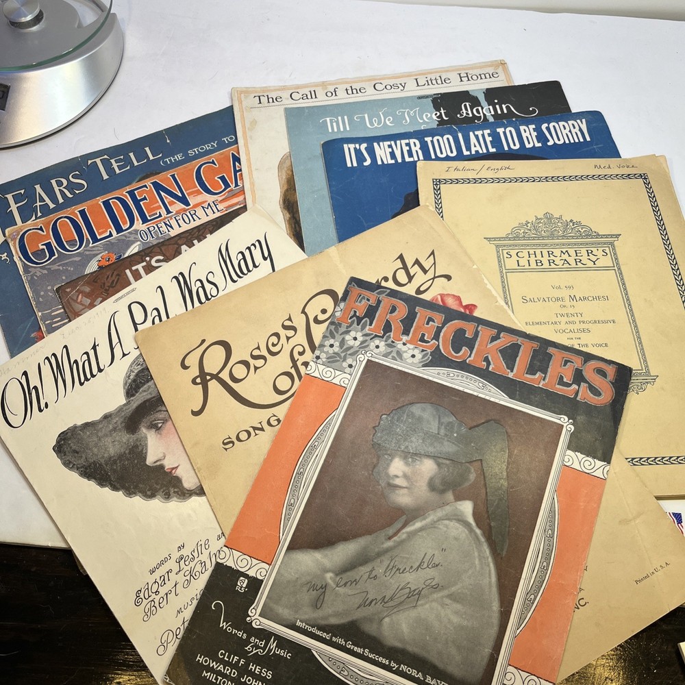 Sheet Music 1916-1920 Lot Of 9 With Bonus 1908 Italian/english Songbook