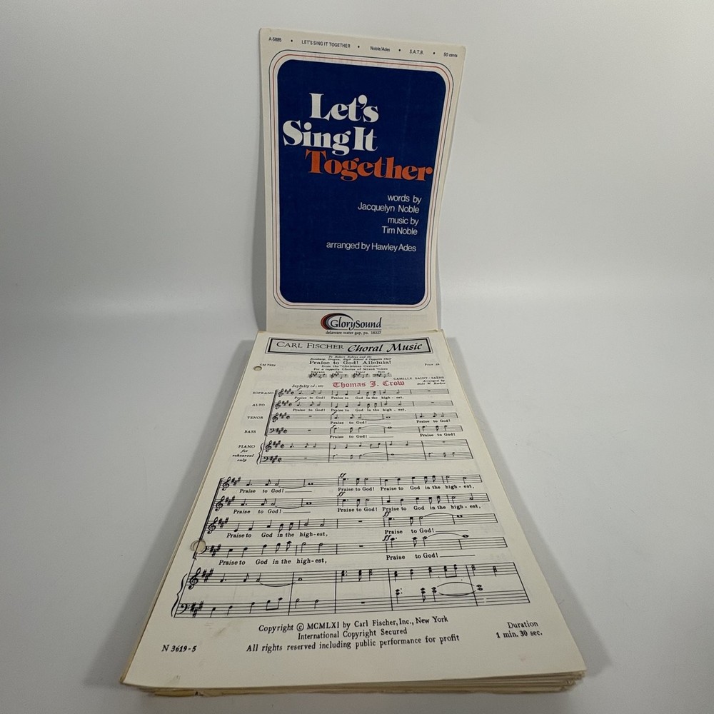 Lot 30 Choral Octavo Sheet Music SATB Sacred Religious Various Church Lets Sing