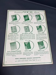 Vintage Victor Herbert Song Album Book II 1938 M. Witmark & Sons Piano Vocal She