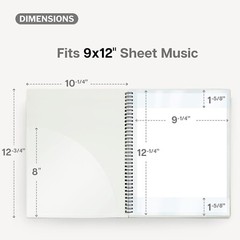 Versatile 9×12 Music Binder for Storage & Practice – Flexible Sheet Protectors